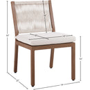  Meridian Maui Cream Water Resistant Fabric Upholstered Outdoor Patio Dining Side Chair IMAGE 9