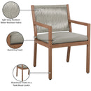 Meridian Maui Grey Water Resistant Fabric Outdoor Patio Dining Arm Chair IMAGE 10