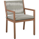  Meridian Maui Grey Water Resistant Fabric Upholstered Outdoor Patio Dining Arm Chair IMAGE 1