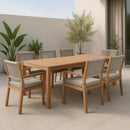  Meridian Maui Grey Water Resistant Fabric Upholstered Outdoor Patio Dining Arm Chair IMAGE 2