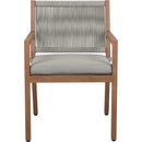  Meridian Maui Grey Water Resistant Fabric Upholstered Outdoor Patio Dining Arm Chair IMAGE 4