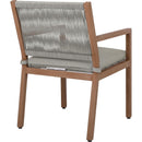  Meridian Maui Grey Water Resistant Fabric Upholstered Outdoor Patio Dining Arm Chair IMAGE 5