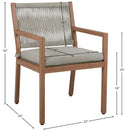  Meridian Maui Grey Water Resistant Fabric Upholstered Outdoor Patio Dining Arm Chair IMAGE 9