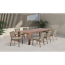  Meridian Maui Grey Water Resistant Fabric Upholstered Outdoor Patio Dining Side Chair IMAGE 11
