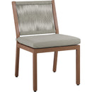  Meridian Maui Grey Water Resistant Fabric Upholstered Outdoor Patio Dining Side Chair IMAGE 1