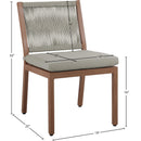  Meridian Maui Grey Water Resistant Fabric Upholstered Outdoor Patio Dining Side Chair IMAGE 9
