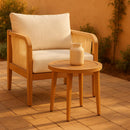  Meridian Maui Natural Aluminum Outdoor Patio End Table IMAGE 2
