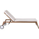  Meridian Maui Cream Water Resistant Fabric Upholstered Outdoor Patio Lounger IMAGE 11