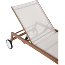  Meridian Maui Cream Water Resistant Fabric Upholstered Outdoor Patio Lounger IMAGE 17