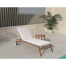  Meridian Maui Cream Water Resistant Fabric Upholstered Outdoor Patio Lounger IMAGE 3