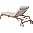  Meridian Maui Cream Water Resistant Fabric Upholstered Outdoor Patio Lounger IMAGE 7