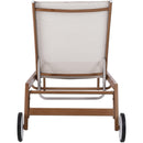  Meridian Maui Cream Water Resistant Fabric Upholstered Outdoor Patio Lounger IMAGE 8