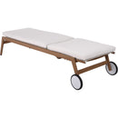  Meridian Maui Cream Water Resistant Fabric Upholstered Outdoor Patio Lounger IMAGE 9