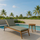  Meridian Maui Grey Water Resistant Fabric Upholstered Outdoor Patio Lounger IMAGE 2
