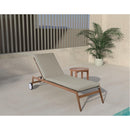  Meridian Maui Grey Water Resistant Fabric Upholstered Outdoor Patio Lounger IMAGE 3