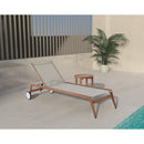  Meridian Maui Grey Water Resistant Fabric Upholstered Outdoor Patio Lounger IMAGE 4