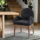 Meridian Waldorf Black Chenille Fabric Dining Chair IMAGE 2