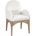  Color_Cream/ Natural -- Waldorf Cream Chenille Fabric Upholstered Dining Arm Chair IMAGE 1