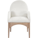  Color_Cream/ Natural -- Waldorf Cream Chenille Fabric Upholstered Dining Arm Chair IMAGE 3