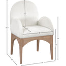  Color_Cream/ Natural -- Waldorf Cream Chenille Fabric Upholstered Dining Arm Chair IMAGE 8