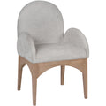  Color_Grey/ Natural -- Waldorf Grey Chenille Fabric Upholstered Dining Arm Chair IMAGE 1