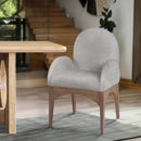  Color_Grey/ Natural -- Waldorf Grey Chenille Fabric Upholstered Dining Arm Chair IMAGE 2