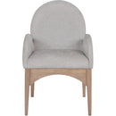  Color_Grey/ Natural -- Waldorf Grey Chenille Fabric Upholstered Dining Arm Chair IMAGE 3