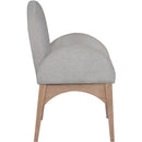  Color_Grey/ Natural -- Waldorf Grey Chenille Fabric Upholstered Dining Arm Chair IMAGE 4