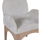  Color_Grey/ Natural -- Waldorf Grey Chenille Fabric Upholstered Dining Arm Chair IMAGE 6