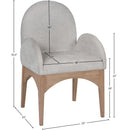  Color_Grey/ Natural -- Waldorf Grey Chenille Fabric Upholstered Dining Arm Chair IMAGE 8