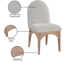  Color_Grey/ Natural -- Waldorf Grey Chenille Fabric Upholstered Dining Side Chair IMAGE 9