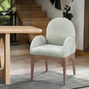  Color_Green/ Natural -- Waldorf Mint Chenille Fabric Upholstered Dining Arm Chair IMAGE 2