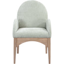  Color_Green/ Natural -- Waldorf Mint Chenille Fabric Upholstered Dining Arm Chair IMAGE 3