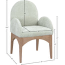  Color_Green/ Natural -- Waldorf Mint Chenille Fabric Upholstered Dining Arm Chair IMAGE 8