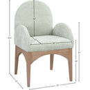 Meridian Waldorf Mint Chenille Fabric Dining Chair IMAGE 8
