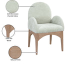  Color_Green/ Natural -- Waldorf Mint Chenille Fabric Upholstered Dining Arm Chair IMAGE 9