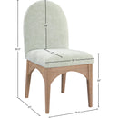 Meridian Waldorf Mint Chenille Fabric Dining Chair IMAGE 8