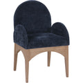  Color_Natural/ Navy -- Waldorf Navy Chenille Fabric Upholstered Dining Arm Chair IMAGE 1