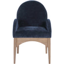  Color_Natural/ Navy -- Waldorf Navy Chenille Fabric Upholstered Dining Arm Chair IMAGE 3