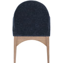  Color_Natural/ Navy -- Waldorf Navy Chenille Fabric Upholstered Dining Arm Chair IMAGE 4