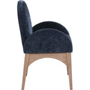  Color_Natural/ Navy -- Waldorf Navy Chenille Fabric Upholstered Dining Arm Chair IMAGE 5