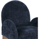  Color_Natural/ Navy -- Waldorf Navy Chenille Fabric Upholstered Dining Arm Chair IMAGE 6