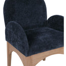  Color_Natural/ Navy -- Waldorf Navy Chenille Fabric Upholstered Dining Arm Chair IMAGE 7