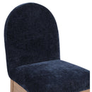  Color_Natural/ Navy -- Waldorf Navy Chenille Fabric Upholstered Dining Side Chair IMAGE 6