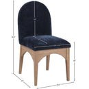  Color_Natural/ Navy -- Waldorf Navy Chenille Fabric Upholstered Dining Side Chair IMAGE 8