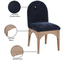  Color_Natural/ Navy -- Waldorf Navy Chenille Fabric Upholstered Dining Side Chair IMAGE 9