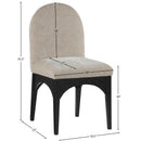 Meridian Waldorf Beige Chenille Fabric Dining Chair IMAGE 8