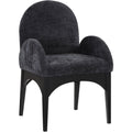  Color_Black -- Waldorf Black Chenille Fabric Upholstered Dining Arm Chair IMAGE 1