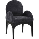  Color_Black -- Waldorf Black Chenille Fabric Upholstered Dining Arm Chair IMAGE 1