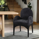 Meridian Waldorf Black Chenille Fabric Dining Chair IMAGE 2